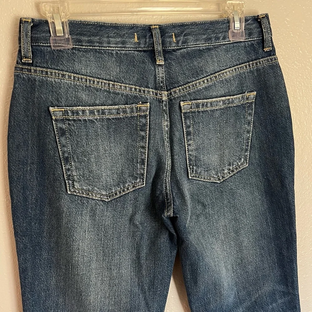 We The Free People Distressed Raw Hem Crop Mom Jeans Women's 26 Button Fly - Picture 6 of 9